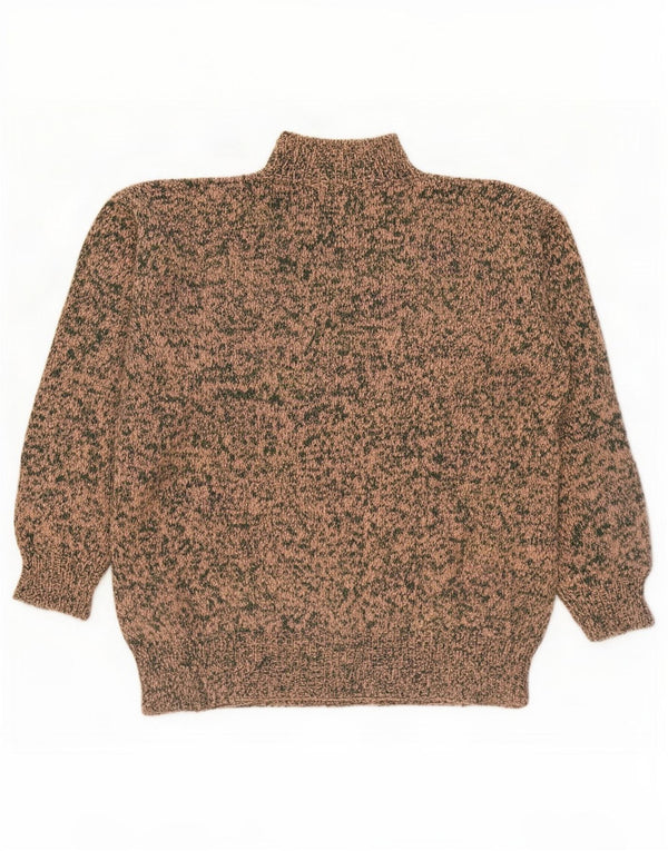 Vintage Damen Rollkragenpullover Pullover UK 14 Large Beige Flecked