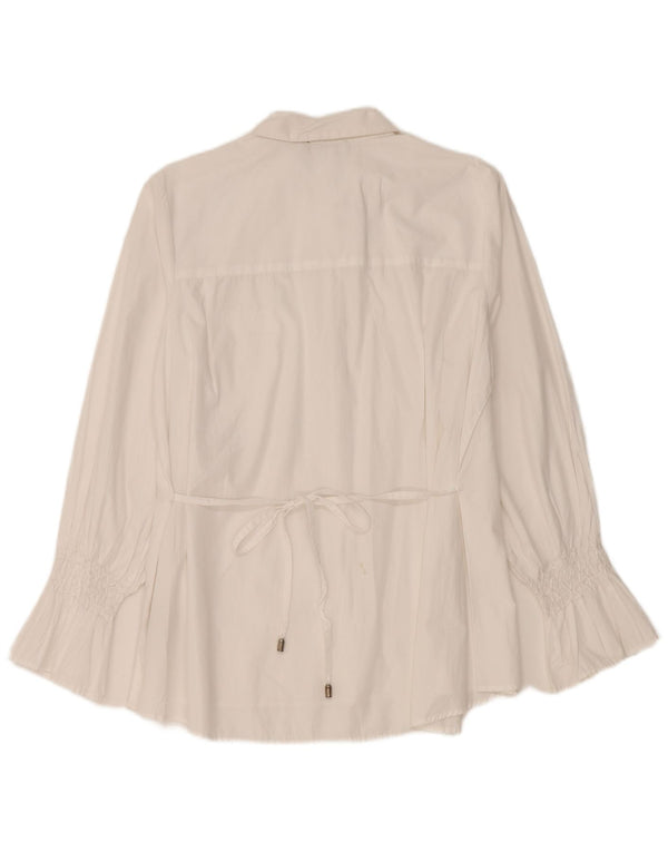 Marks & Spencer Damen Autograph-Hemdbluse, UK 12, mittelweiße Baumwolle
