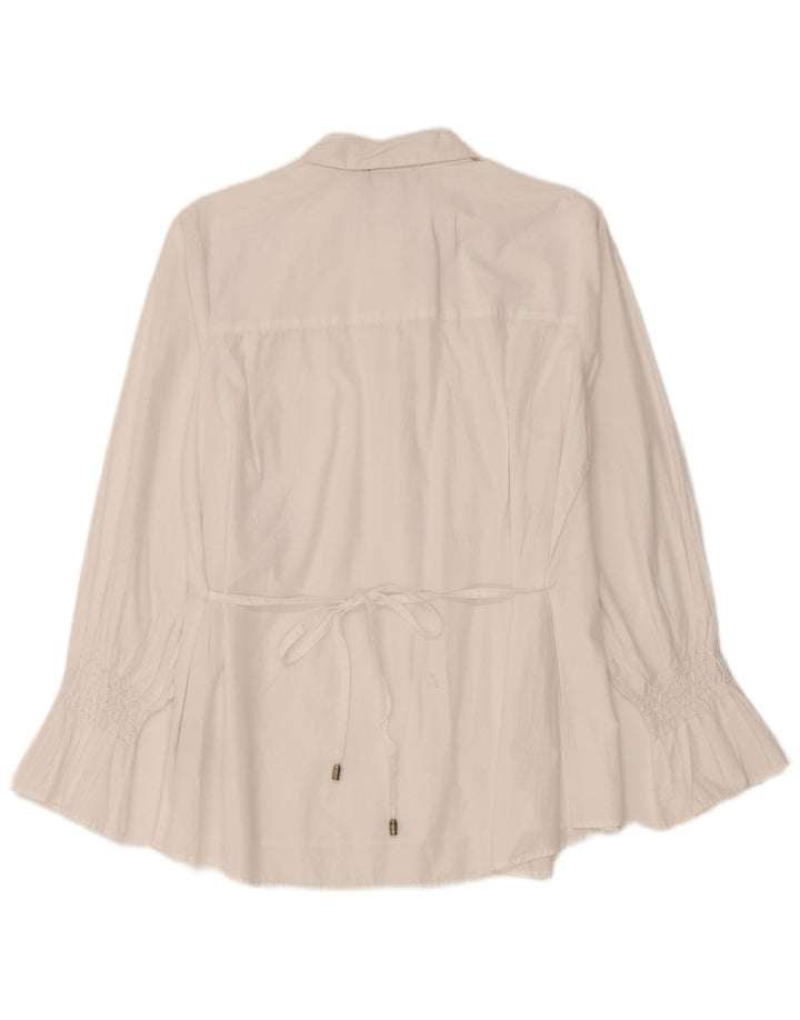 Marks & Spencer Damen Autograph-Hemdbluse, UK 12, mittelweiße Baumwolle