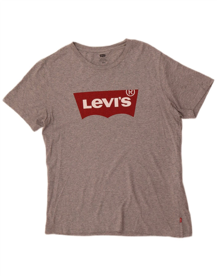 Levi's Herren-T-Shirt mit Grafik, mittelgrau gesprenkelte Baumwolle
