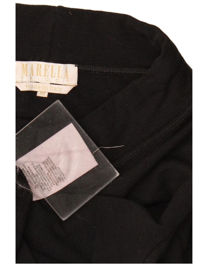 Marella Damen Rollkragenpullover mit 3/4-Ärmeln, Größe M, Schwarz