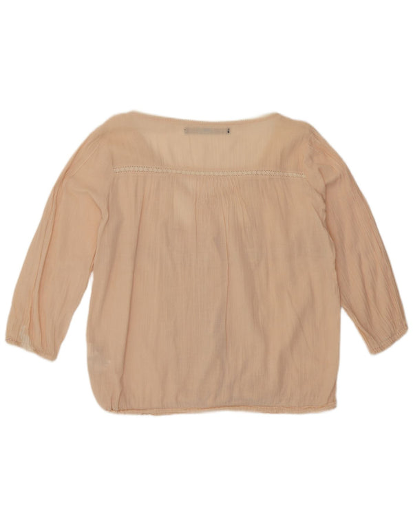 Zara Damen-Hemdbluse UK 16 Large Rosa Baumwolle