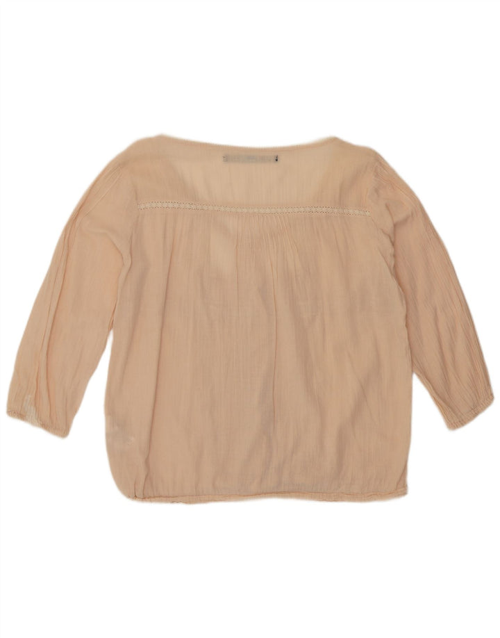 Zara Damen-Hemdbluse UK 16 Large Rosa Baumwolle