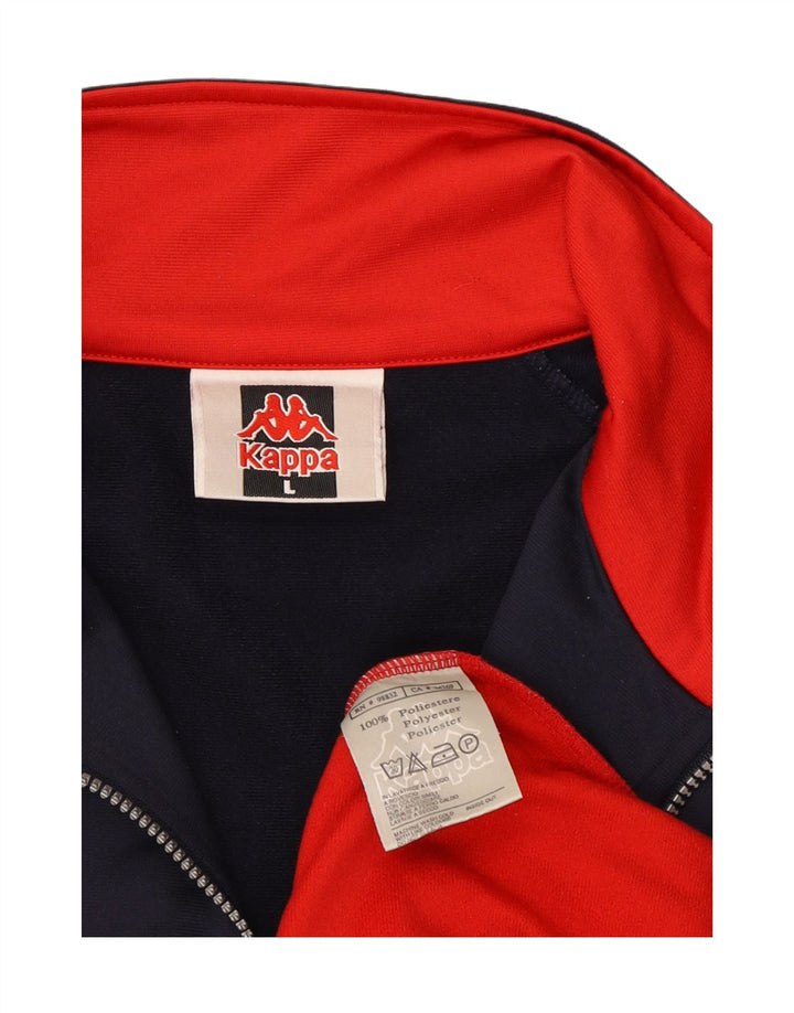 Kappa Herren-Trainingsanzug mit grafischem Oberteil, groß, Marineblau, Farbblock