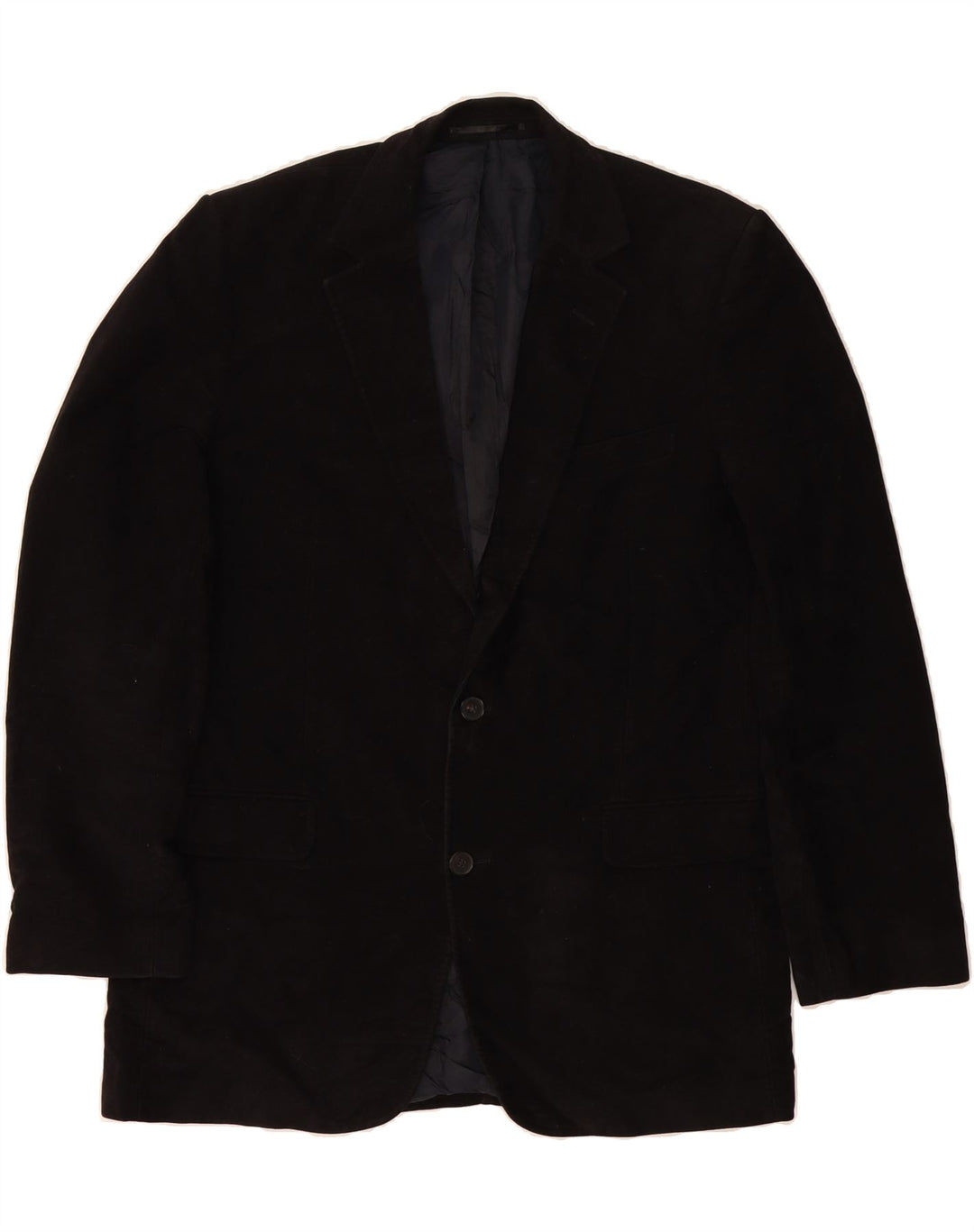 JAEGER Mens 2 Button Blazer Jacket UK 42 XL Black Cotton Vintage Jaeger and Second-Hand Jaeger from Messina Hembry 