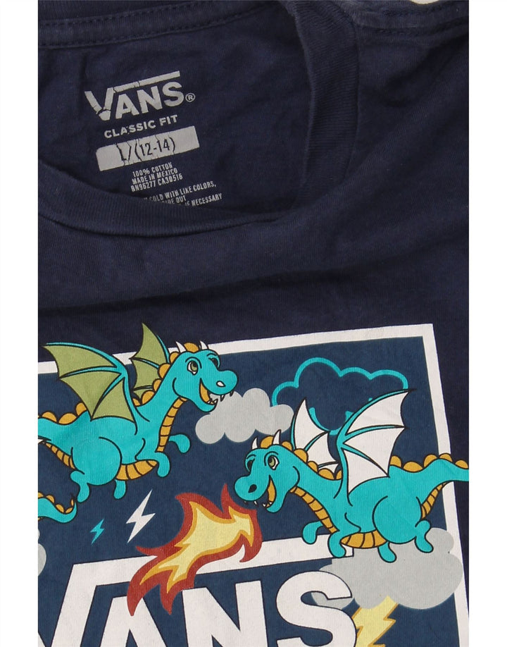 VANS Jungen-T-Shirt mit klassischer Passform und Grafik, 12–13 Jahre, Größe L, Marineblau