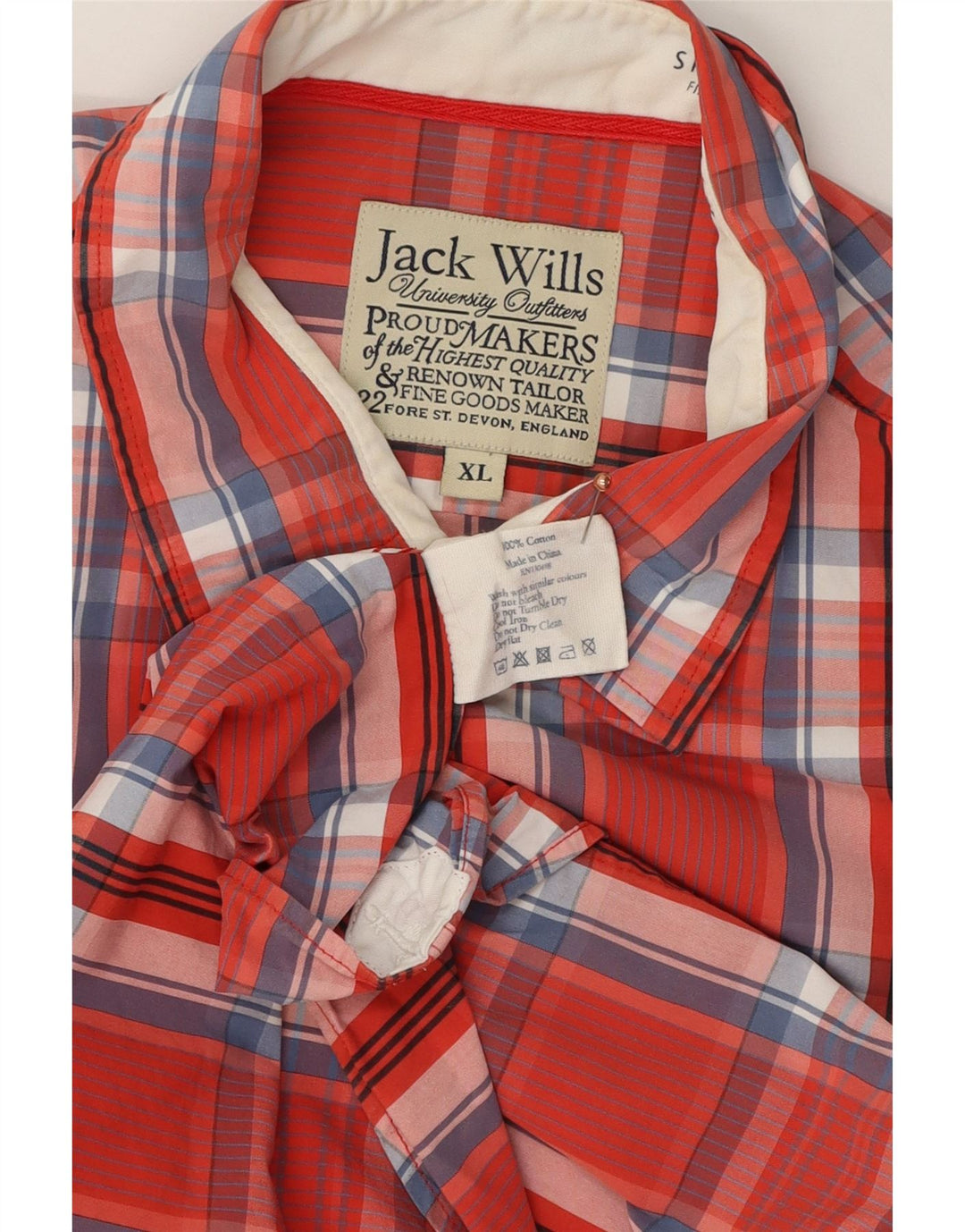 JACK WILLS Mens Shirt XL Red Check Cotton