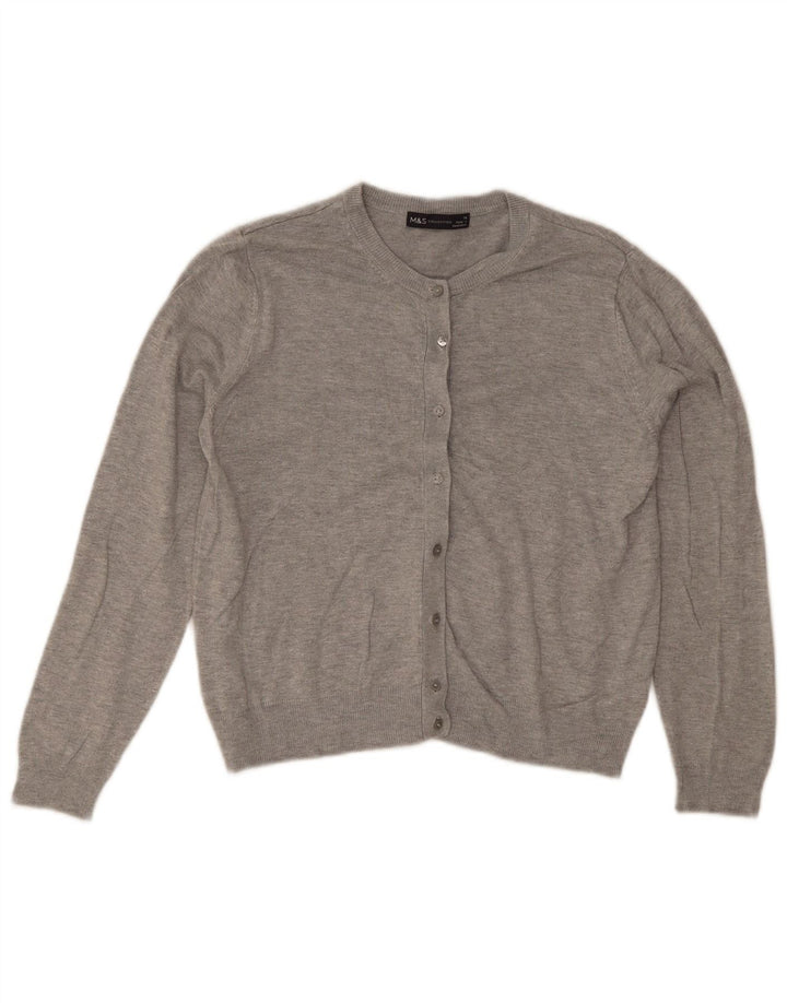 Marks & Spencer Damen Boleropullover UK 14 Mittelgraue Viskose