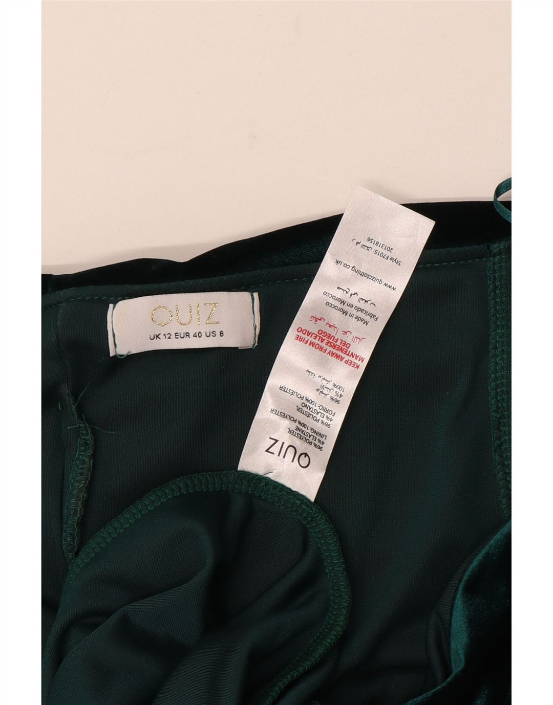 Quiz Damen Velours-Maxikleid UK 12 Mittelgrünes Polyester