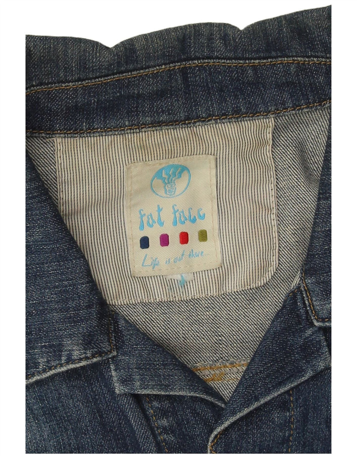 Fat Face Damen Jeansjacke UK 16 Large Blaue Baumwolle