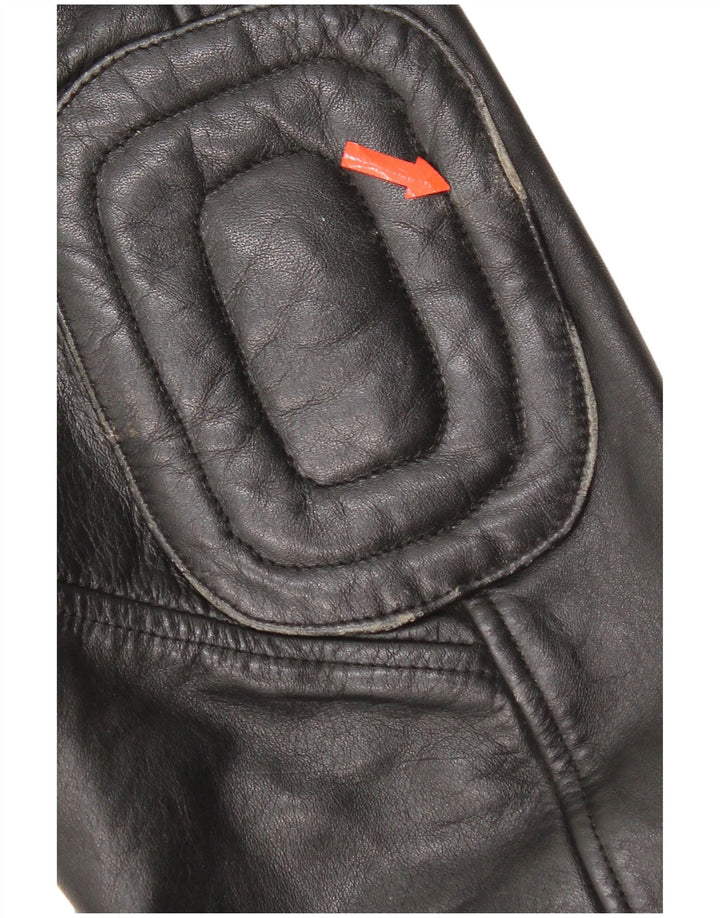 Vintage Herren Leder Militärjacke UK 38 Mittelschwarzes Leder