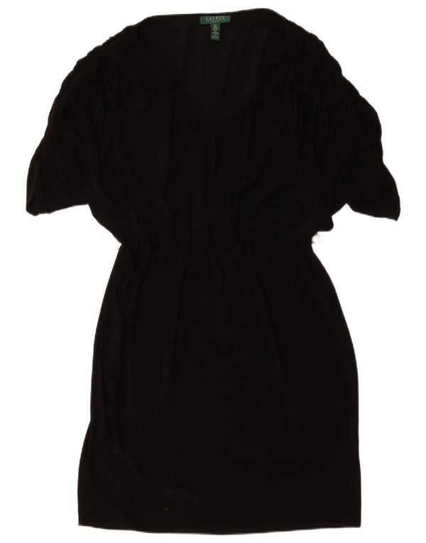 Ralph Lauren Damen Etuikleid US 14 XL Schwarz Polyester
