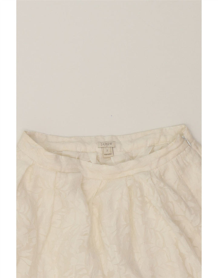 J. CREW Womens A-Line Skirt US 2 XS W30  White Floral Polyester Vintage J. Crew and Second-Hand J. Crew from Messina Hembry 