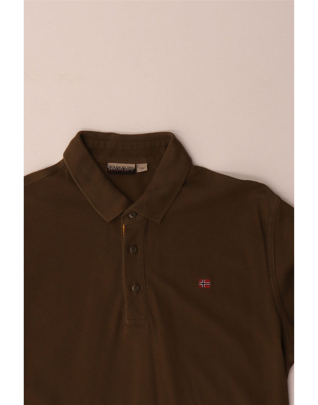 Napapijri Herren-Poloshirt, groß, Khaki, Baumwolle