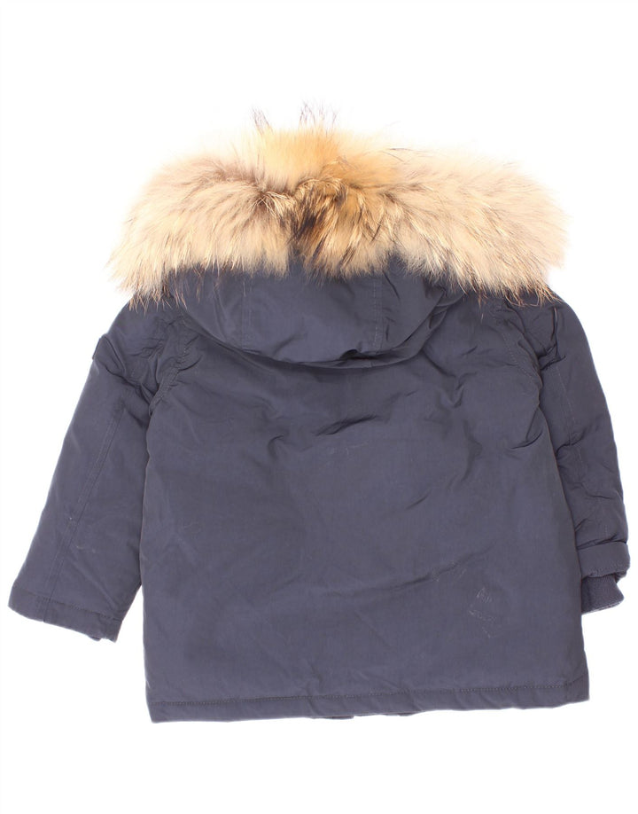 Woolrich Baby-Jungen-Jacke mit Kapuze, 12–18 Monate, marineblaues Polyester