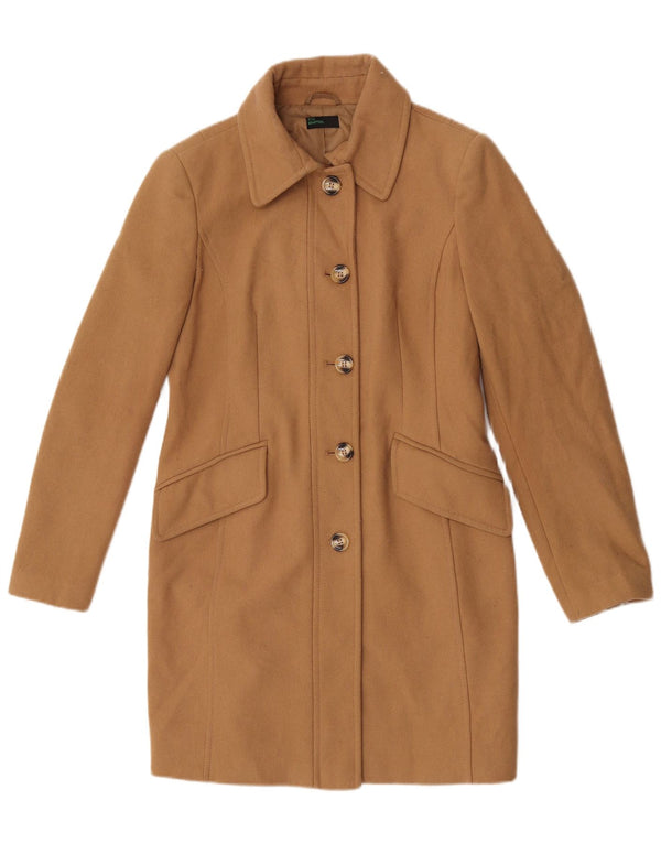 Benetton Damenmantel UK 12 Mittelbeige Wolle