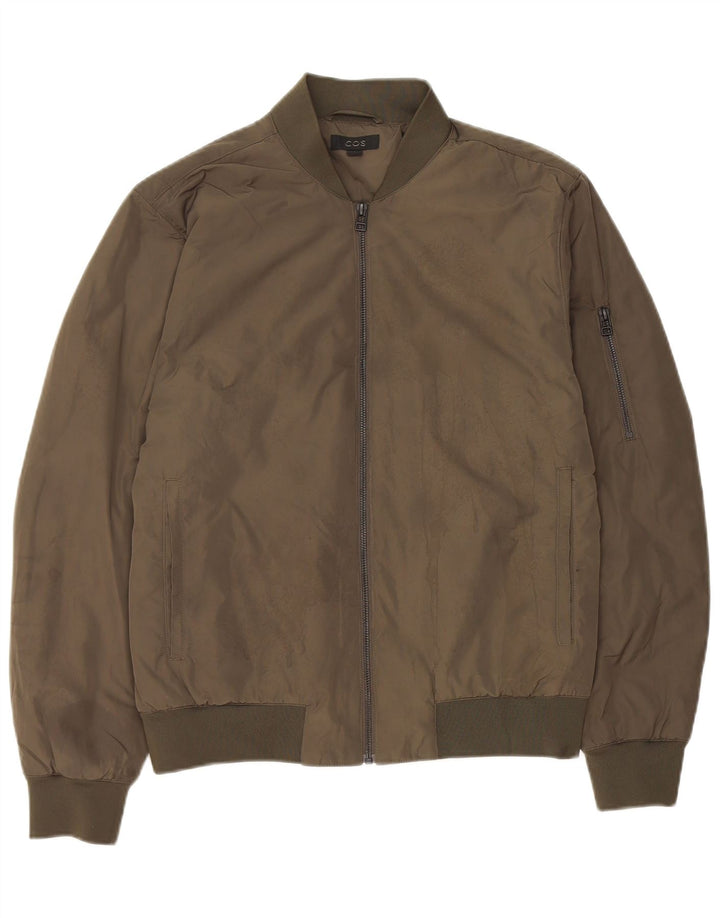 Cos Herren Bomberjacke EU 46 Small Khaki Polyester