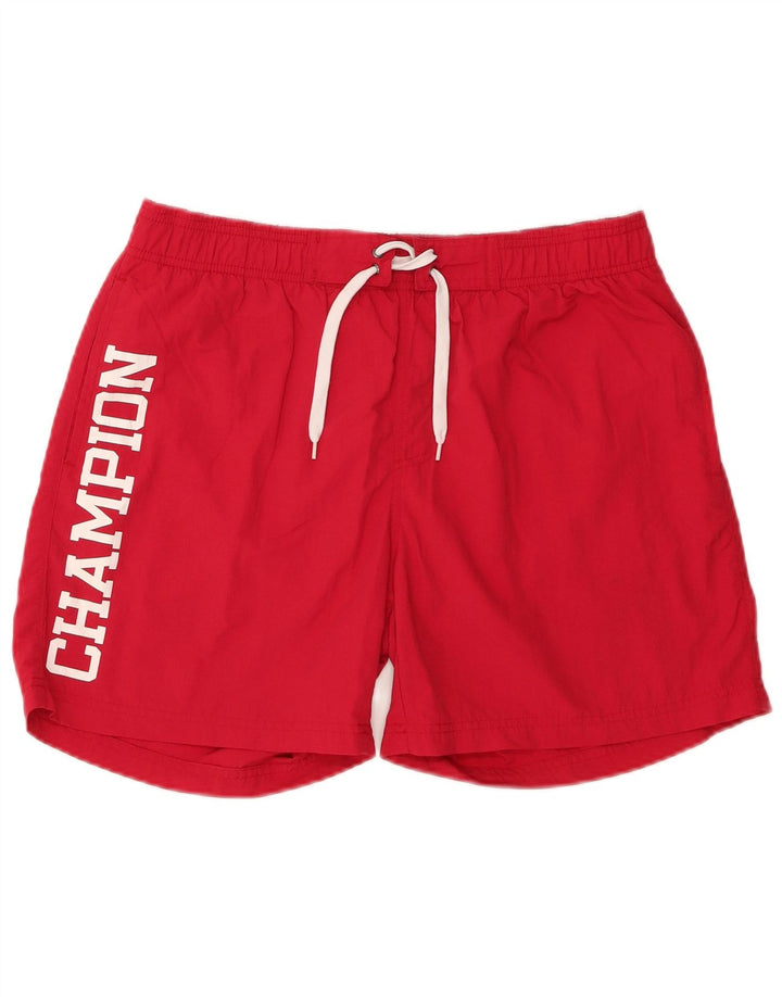 Champion Herren Badeshorts mit Grafik, Größe L, Rot