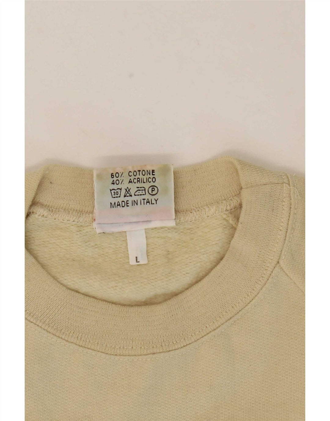 Parmalat Herren-Sweatshirt mit Grafik, groß, beige Baumwolle