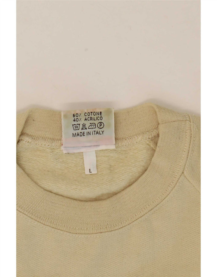 Parmalat Herren-Sweatshirt mit Grafik, groß, beige Baumwolle