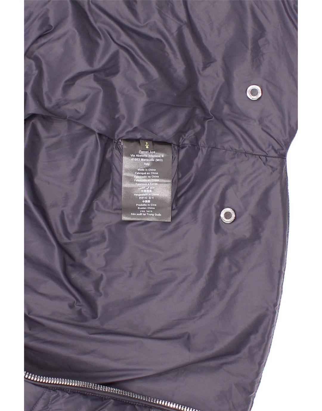 Ferrari Wattierte Jungenjacke mit Kapuze, 7–8 Jahre, marineblaues Polyamid