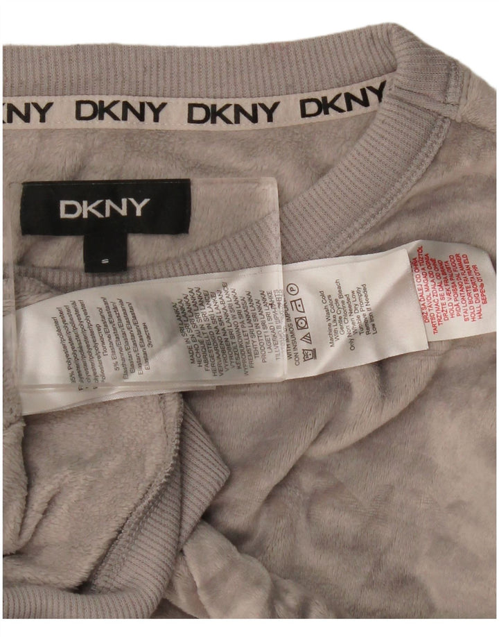 Dkny Damen-Sweatshirt aus grafischem Velours, Gr. 10, Größe S, grau, Polyester