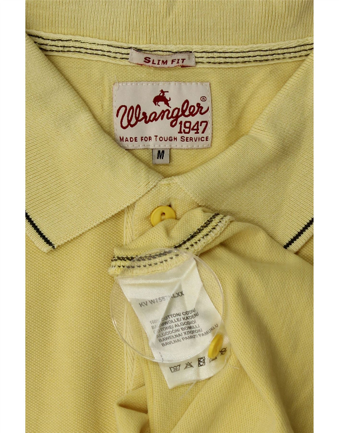 Wrangler Herren Slim-Fit-Poloshirt aus mittelgelber Baumwolle