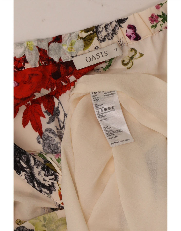 Oasis Neckholder-Kleid für Damen, UK 12, Mittel, gebrochenes Weiß, Blumenmuster, Polyester
