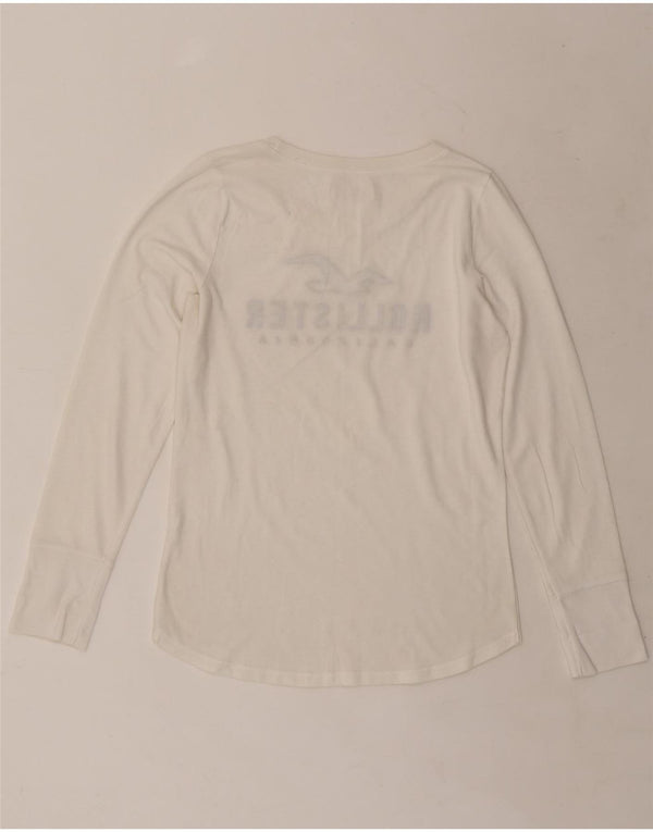 HOLLISTER Damen Graphic Top Langarm UK 14 Mittelweiß
