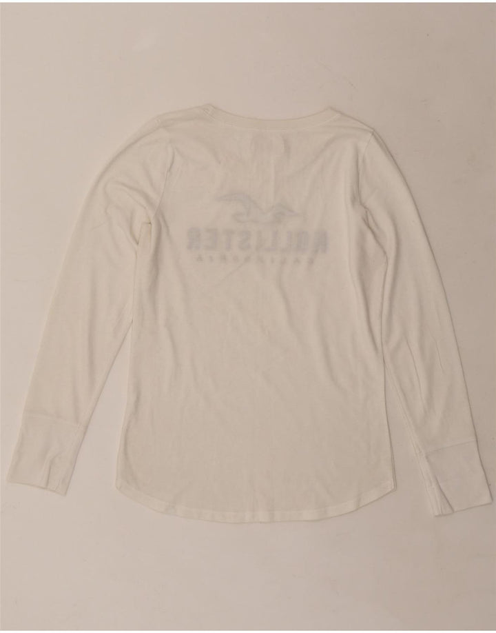 HOLLISTER Damen Graphic Top Langarm UK 14 Mittelweiß