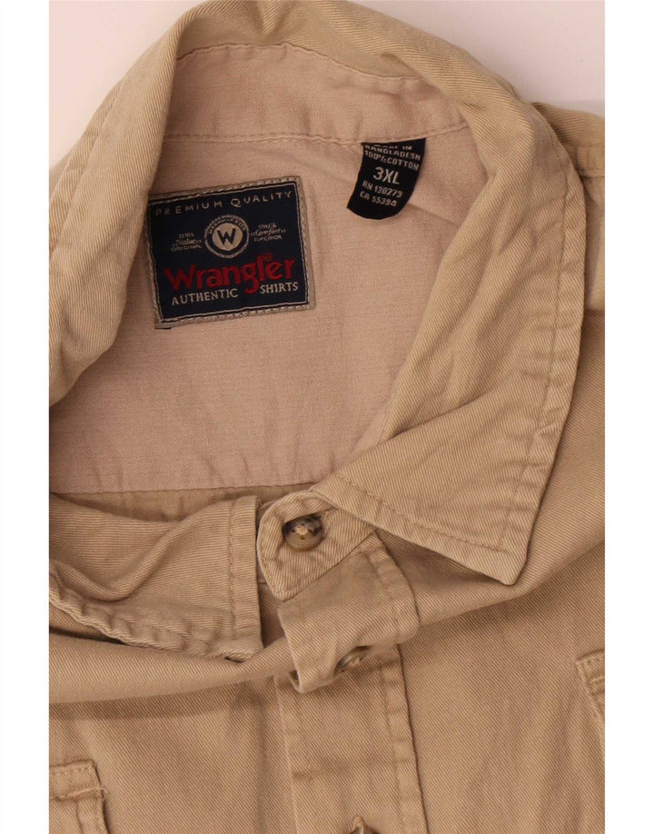 Wrangler Herrenhemd 3XL Beige Baumwolle