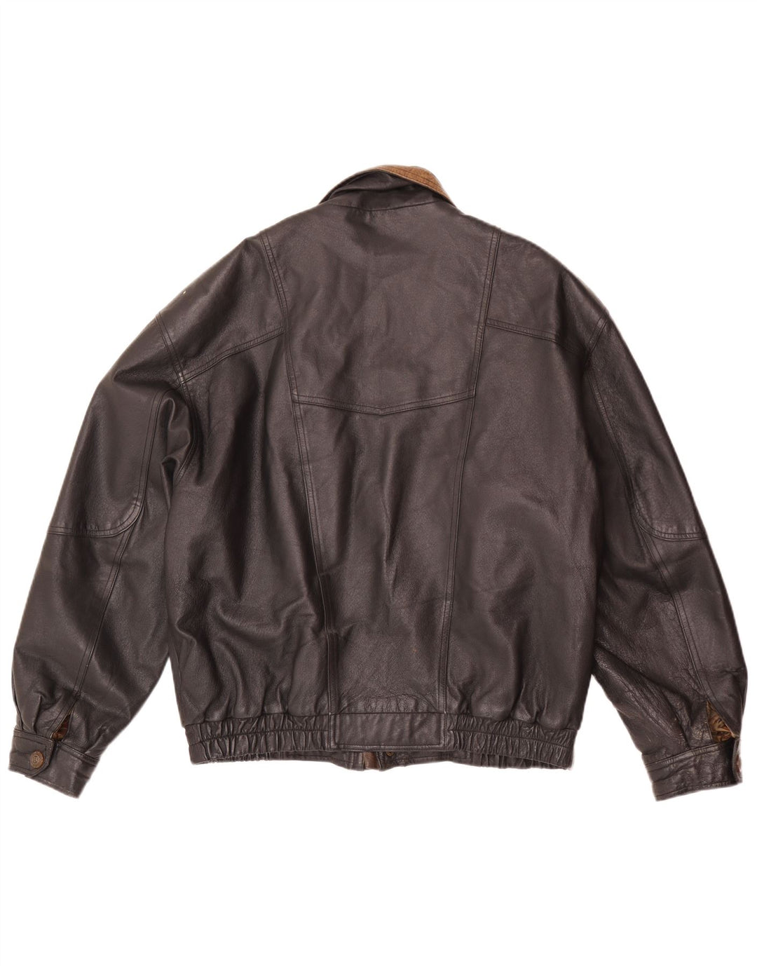 C&A Herren Bomber-Lederjacke EU 48 Mittelschwarz