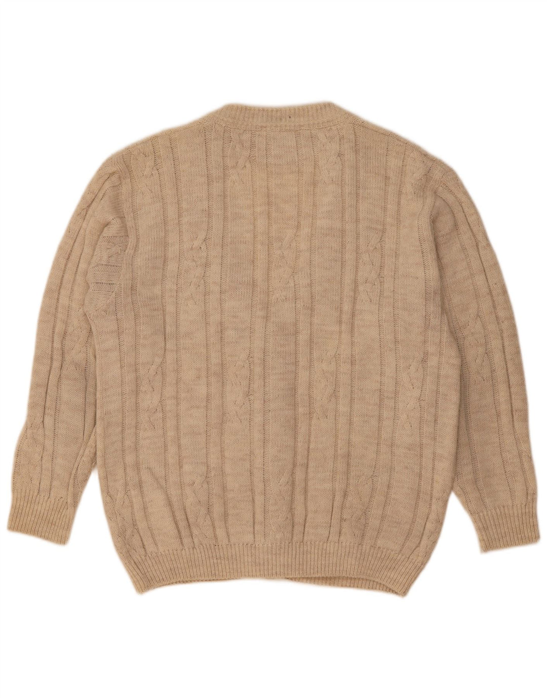 Angelo Greco Herren-Strickjacke IT 48 Mittelbeige Alpakawolle