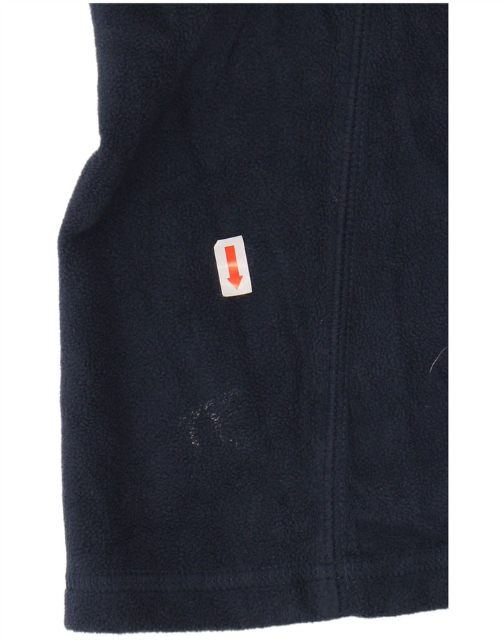 EDDIE BAUER Womens Zip Neck Fleece Jumper UK 14 Medium Navy Blue Polyester