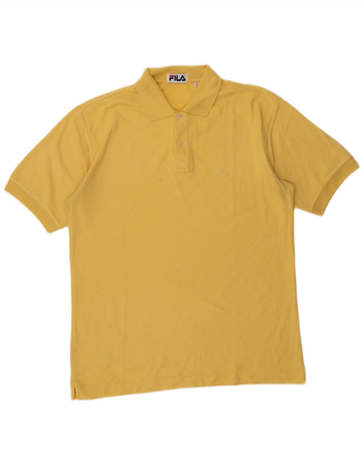 Fila Herren Poloshirt IT 48 Mittelgelbe Baumwolle