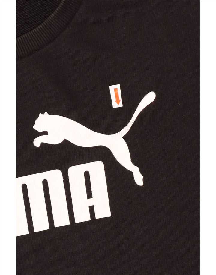PUMA Damen Übergroßer Grafik-Sweatshirt-Pullover UK 10 Small Schwarz