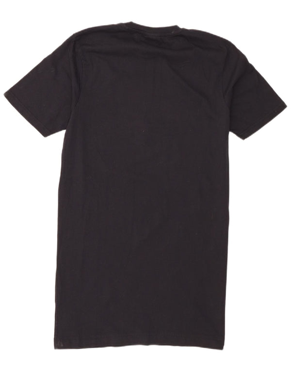 Ellesse Damen Heritage Graphic T-Shirt Kleid UK 8 Small Schwarz