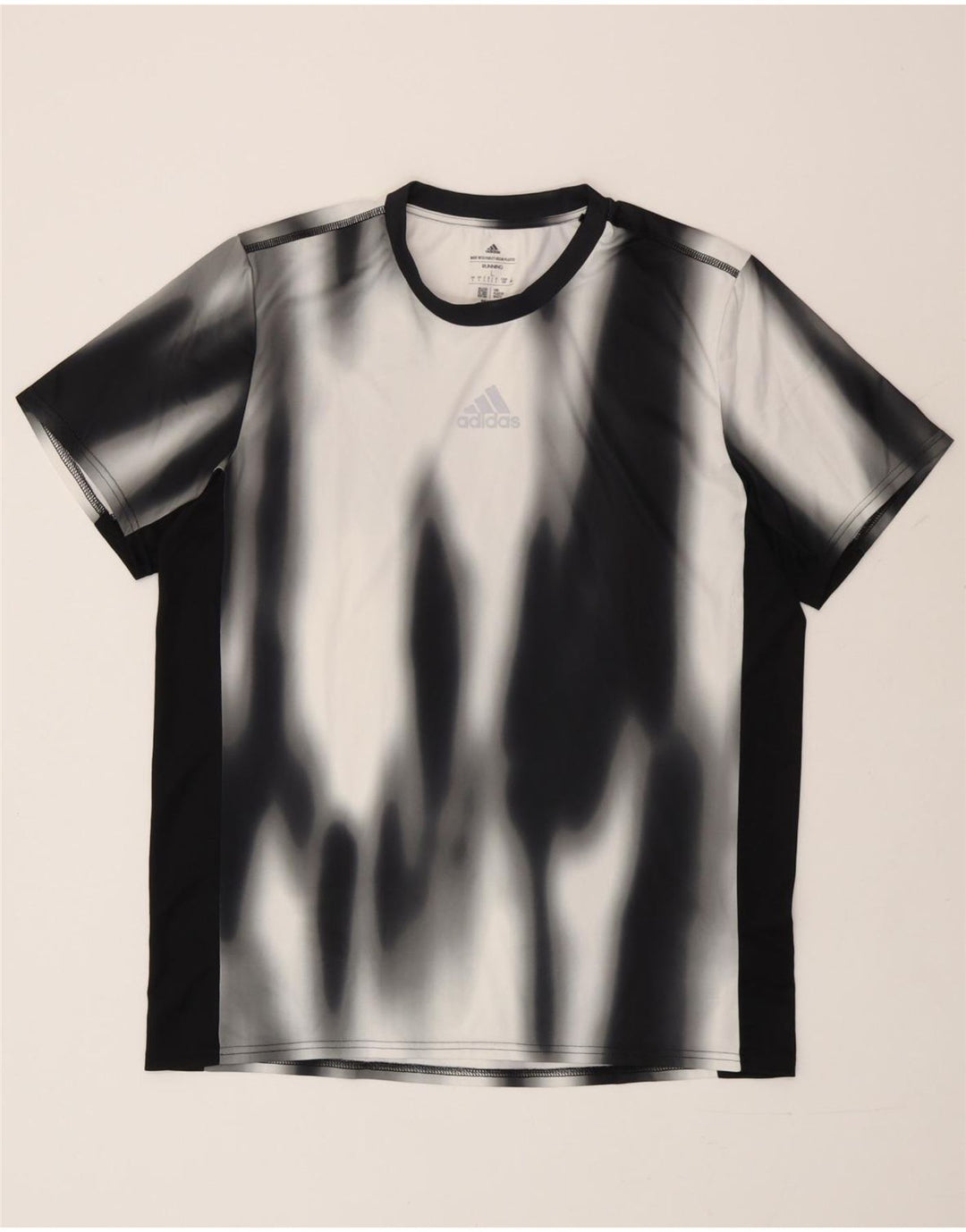 Adidas Herren T-Shirt Top Large Schwarz Tie Dye Polyester