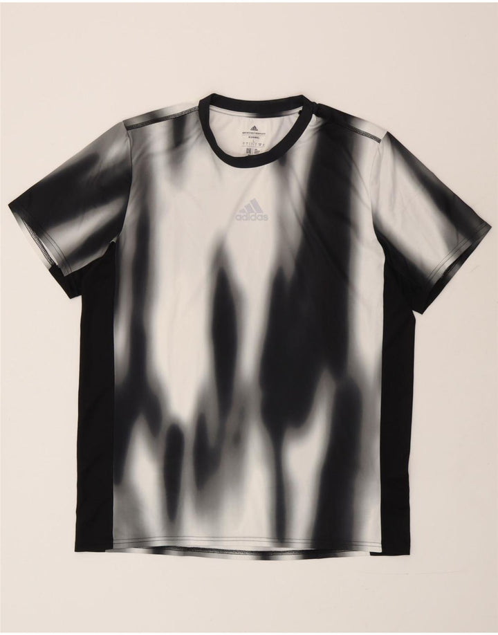 Adidas Herren T-Shirt Top Large Schwarz Tie Dye Polyester