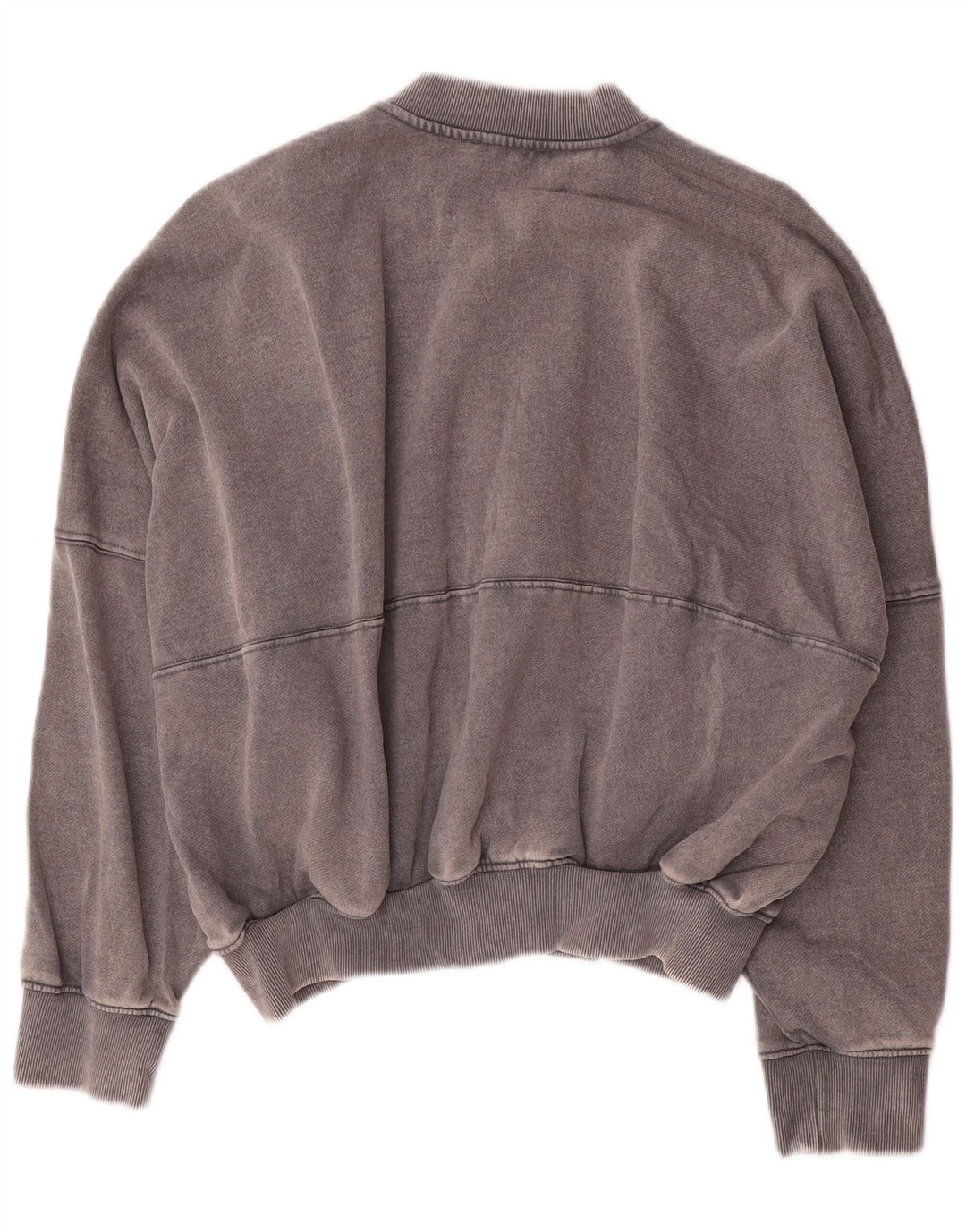 Zara Damen Crop-Oversize-Trainingsanzug-Top-Jacke, UK-Größe 10, Größe S, graue Baumwolle