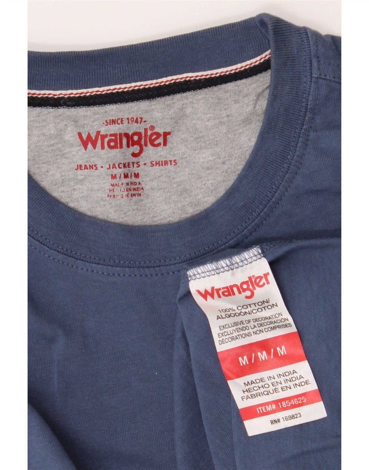 Wrangler Herren T-Shirt-Oberteil aus mittelblauer Baumwolle