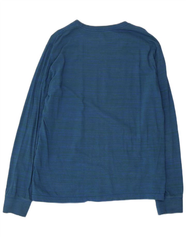 Levi's Herren-Oberteil, langärmelig, groß, blaue Nadelstreifen-Baumwolle