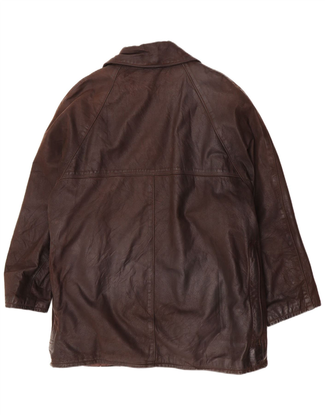 Vintage Herren Loose Fit Lederjacke UK 36 Small Brown