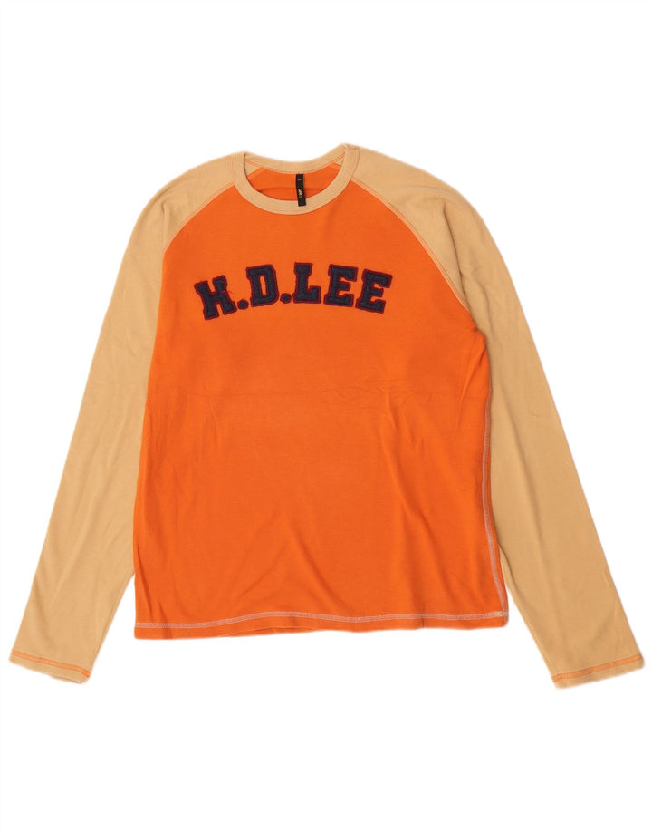 Lee Herren Grafik-Oberteil, langärmelig, XL, Orange, Colourblock-Baumwolle