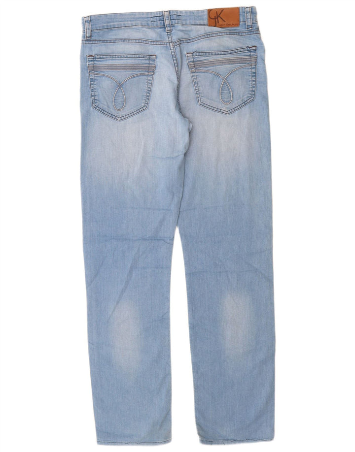 Calvin Klein Damen Slim Jeans W34 L32 Blaue Baumwolle