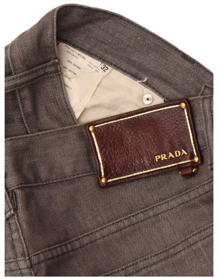 Prada Damen Slim Jeans W32 L29 Graue Baumwolle