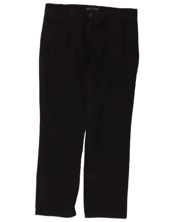 Marks & Spencer Damen Gerade Freizeithose UK 16 Large W34 L27 Schwarz