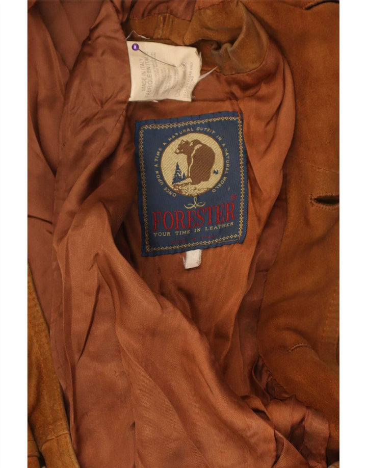 Forester Herren-Bomberjacke aus Wildleder, Gr. 40, großes beiges Leder