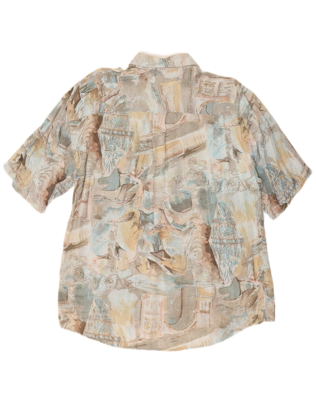 ORSO POETA  Mens Abstract Pattern Short Sleeve Shirt 2XL Multicoloured
