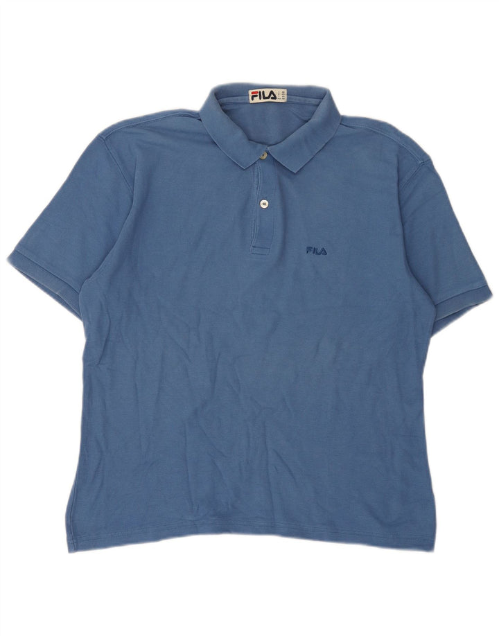 Fila Herren Poloshirt IT 48 Mittelblaue Baumwolle
